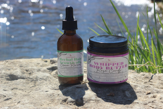 Glow & Grow Bundle: Herbal Hair Oil + Whipped Body Butter